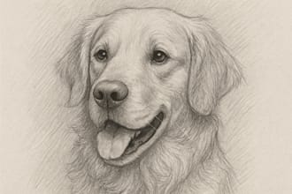 draw a professional pencil pet portrait
