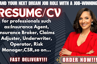 write a insurance resume for risk manager,insurance agent,csr,insurance  broker