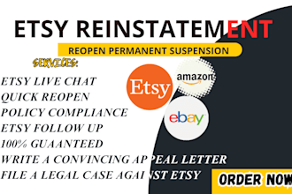 etsy account reinstatement appeal letter for suspended or restricted store