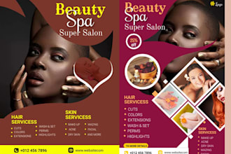 design beauty flyer, price list, beauty saloon flyer, hair extension store