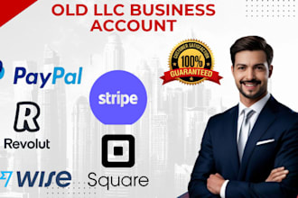 setup old llc paypal, stripe, revolut, mercury,wise, walmart ,airwallex business