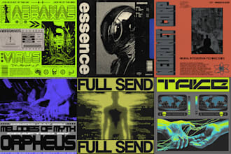 design a 90s acid techno inspired music cover art