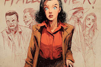 draw vintage illustration, character, retro comic book style