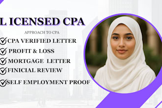 provide CPA letter for self employment mortgage or income verification