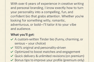 write astonishing tinder bio for you