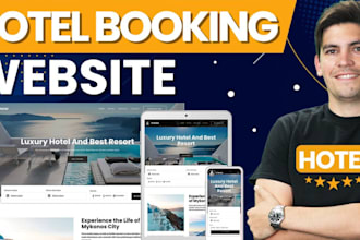 build hotel booking website reservation website, airbnb, vacation website