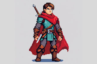 create 8 pixel art game character design vtubers,   sprite sheet game asset