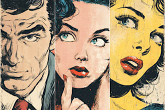draw retro comic illustration pop art vintage poster retro comic book covers