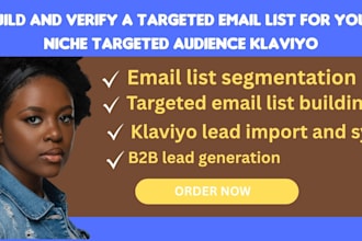 build and verify a targeted email list for your niche targeted audience klaviyo