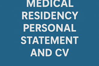edit your personal statement for fellowship, medical school, or residency