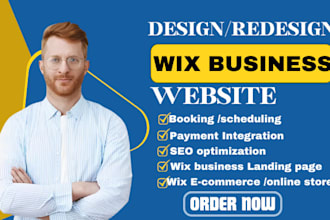 design or redesign wix website, landing pages, business website, booking website
