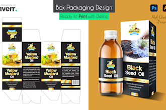 design packaging boxes and product labels with die line