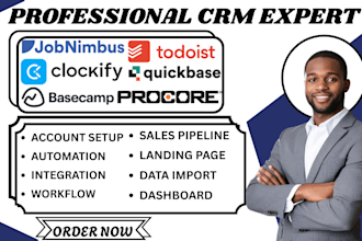 setup jobnimbus clockify basecamp todoist quickbase  procore project manager