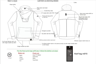 create professional tech packs and flat sketches for fashion design
