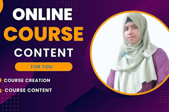 create online course content and curriculum design for you