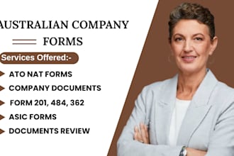 prepare australian company form 201, 484, 362, 370, 410, nat forms
