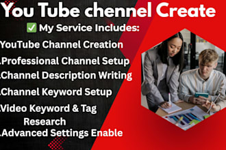 youtube channel create and setup with logo, banner, intro, outro and  video