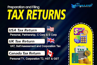 prepare USA tax returns,UK tax returns,canada tax returns for personal,corporate