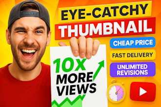desgin eyecatching youtube thumbnail design to boost your views