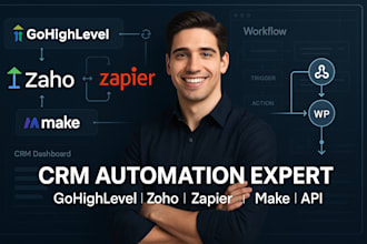 automate zoho, gohighlevel CRM with zapier, make, API, n8n, monday integrations