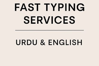 fast and accurate typing jobs in english and urdu