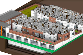 design bim model and mep clash,structure drawing,3d model in revit,archviz,hvac