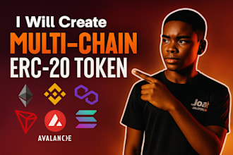 craft erc20 smart contract ethereum, binance, polygon, tron, avalanche, solana