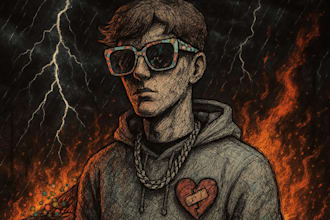 make you a fire cover art within 1 hour