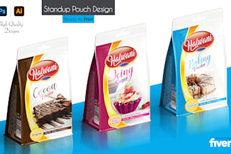create professional standup pouch packaging design