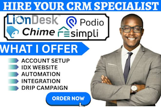 setup liondesk resimpli automation podio agile crm idx website lofty real estate