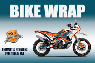 professionally design bike wrap, food truck, camper or caravan wrap