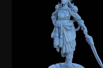 create 3d resin model,character modelling,zbrush 3d rendering,game character stl