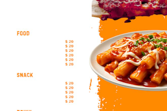 create restaurant menu, salon menu and food menu design