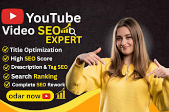 be your youtube SEO expert for video ranking and organic channel growth