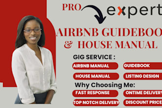 write and design your airbnb house manual, listing , guidebook, or welcome book