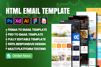 code responsive html email template from figma, psd, pdf or images