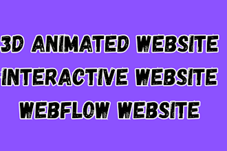 develop 3d webflow website 3d animated website 3d interactive website