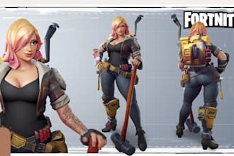 3d fortnite game stylized character for unreal engine and unity game in blender