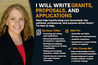 do converting grant writing, proposal, research,business plan,and application