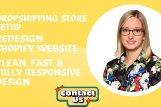 build shopify store, design shopify store, redesign shopify dropshipping website