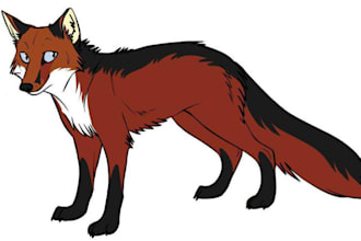 draw a fursona or feral reference sheet, sfw, nsfw, custom to your needs