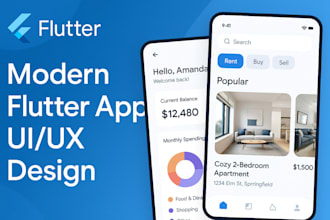 design modern flutter app ui ux  with responsive and clean layout