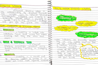 handwrite aesthetic study notes, documents, and letters for you