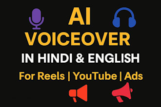 create realistic ai voiceover in hindi or english for you