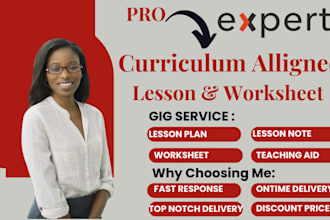 create lesson plan,  teaching aid,   lesson note  worksheets for any grade