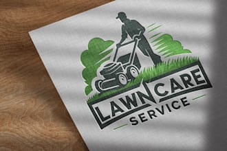 design a professional lawn care or landscaping logo for your business