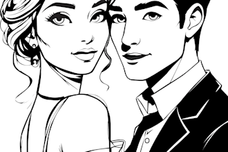 draw romantic couple line art from your photo