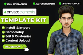 urgently install wordpress theme, themeforest template, envato element kit