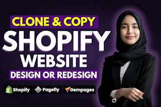 copy, clone shopify store design and redesign shopify website