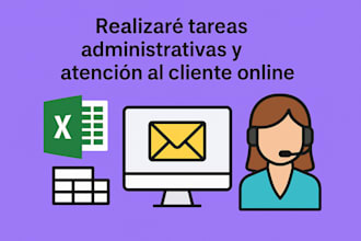 tareas administrativas,  atención al cliente online